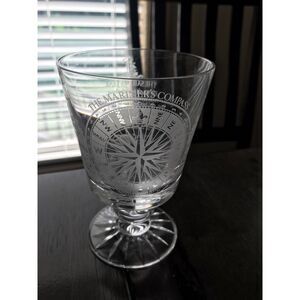 Rummer Glass: Etched with Mariners compass and 'Sailors Tear'